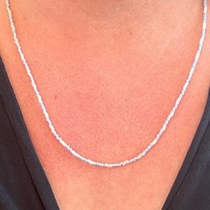 Blue and pink seed bead necklace by Maa Designs